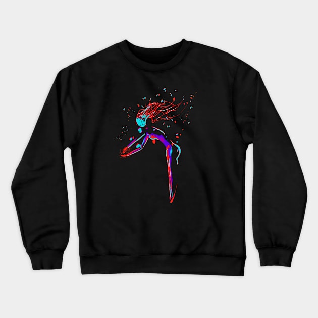 Red girl Crewneck Sweatshirt by Interiumtree